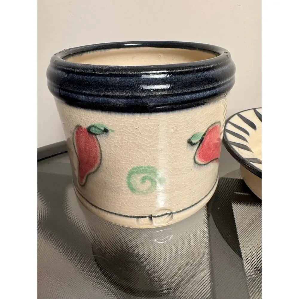 Weird Chili Pepper Pottery With Bowl Lid